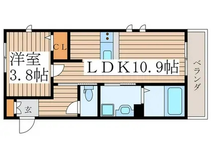 MAISON TOMOE(1LDK/2階)の間取り写真