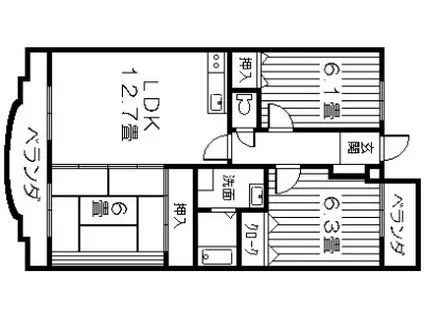 アークヒルズ(3LDK/2階)の間取り写真