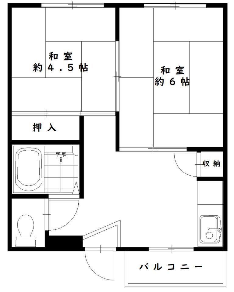 東和マンション(2DK/4階)の間取り写真