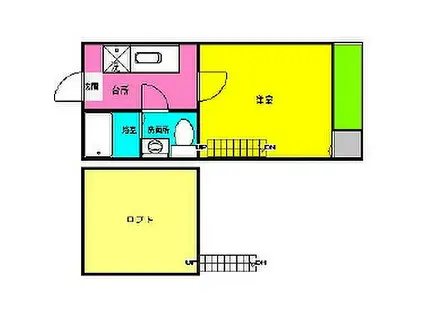 BOO.HOO.WOO.さくら(1SK/2階)の間取り写真