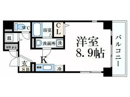 サクシード姫路駅南(ワンルーム/4階)の間取り写真