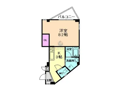 COMODO(1K/1階)の間取り写真