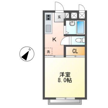 コートドール(1K/3階)の間取り写真