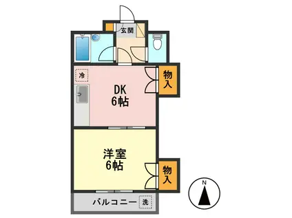 レジデンス星野(1DK/3階)の間取り写真