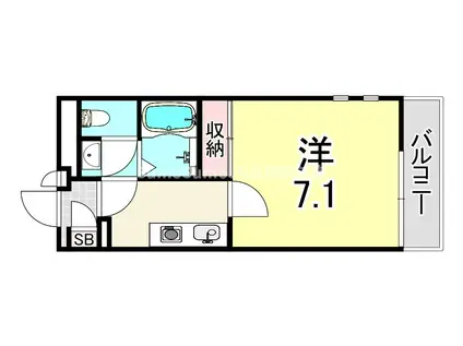 クレイノシンフォニー 野村(1K/1階)の間取り写真