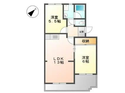 シティハウス(2LDK/4階)の間取り写真