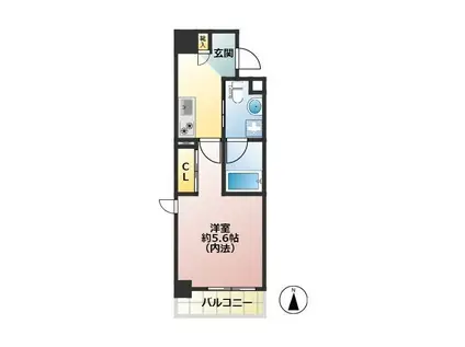 CREDO亀戸(1K/7階)の間取り写真