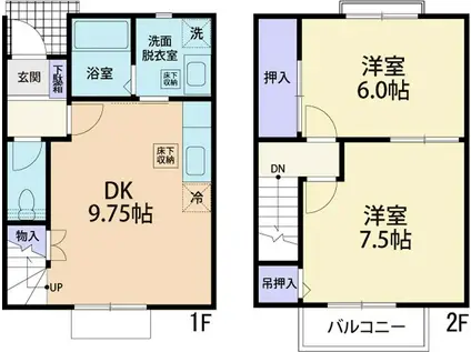 FORET CHARMANT D(2DK/1階)の間取り写真