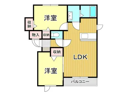 カーサ・セレノ(2LDK/2階)の間取り写真