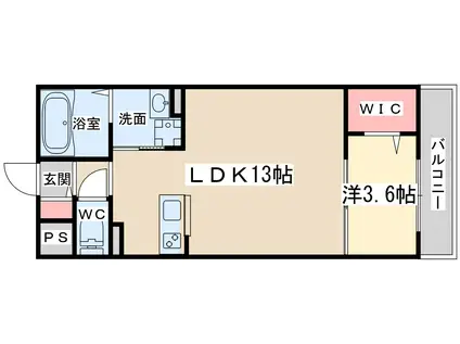 カーサブランシェ(1LDK/1階)の間取り写真