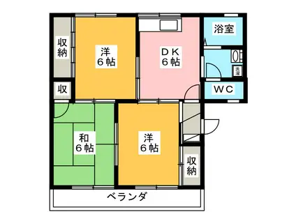 セジュールユウ(3DK/1階)の間取り写真