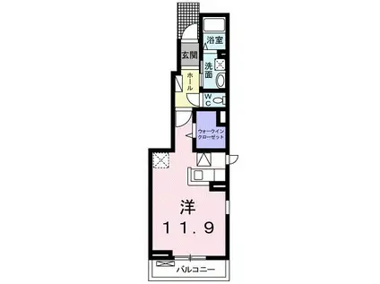 アニメート(1K/1階)の間取り写真