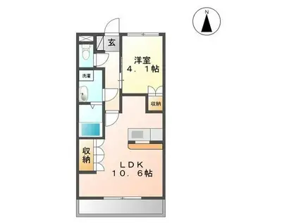 ラティールIII(1LDK/1階)の間取り写真
