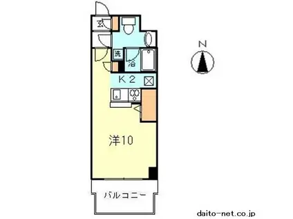 ハーベストヒルズ溝の口2(ワンルーム/2階)の間取り写真