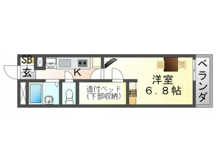 レオパレス千里山東(1K/2階)の間取り写真