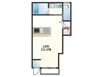 コンフォールK(ワンルーム/1階)の間取り写真