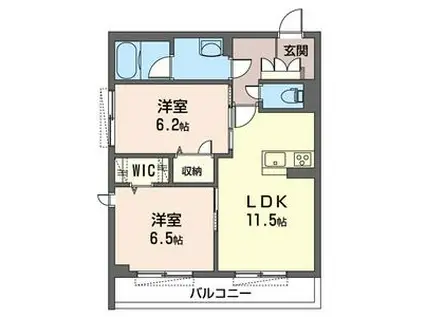アークウェルス(2LDK/1階)の間取り写真