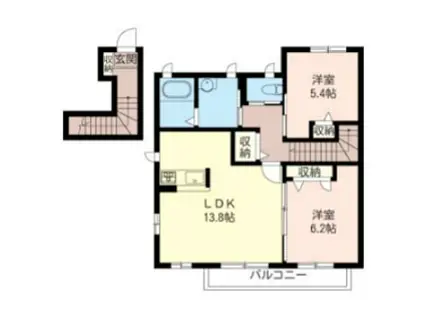 メゾン・ド・サリュー(2LDK/2階)の間取り写真