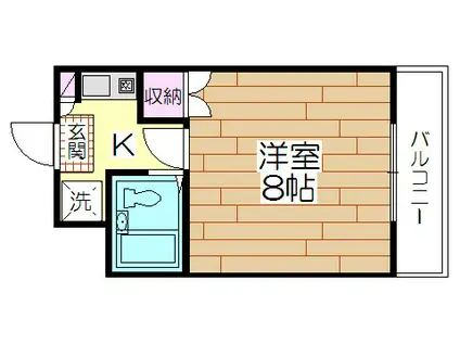 グランヒルズ(1K/1階)の間取り写真