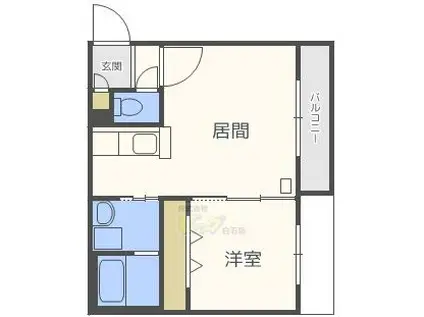 DIE SONNE III(1LDK/2階)の間取り写真