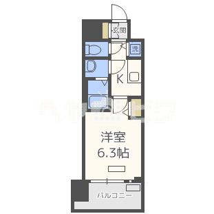 プレサンス梅田東アルファ(1K/7階)の間取り写真