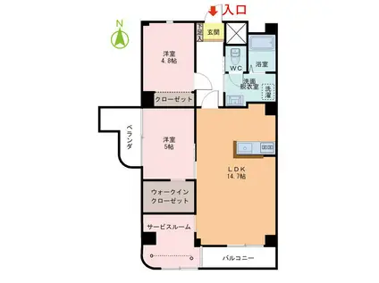 シャトレー田原(2SLDK/6階)の間取り写真