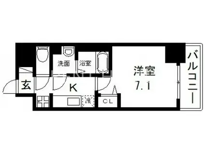 プリムール新深江(1K/7階)の間取り写真