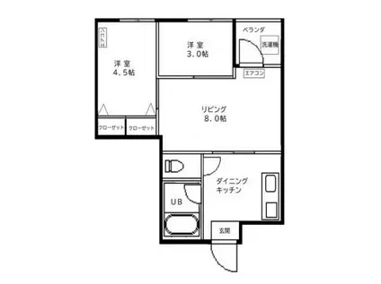 石塚ビル(2LDK/3階)の間取り写真