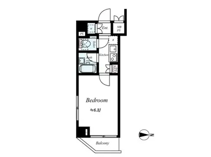 ルーブル清澄白河(1K/4階)の間取り写真