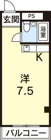 ドルフ日野(ワンルーム/4階)の間取り写真