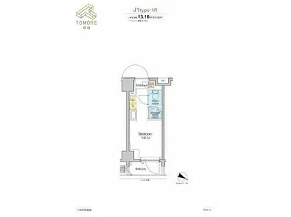 TOMORE田端(ワンルーム/1階)の間取り写真
