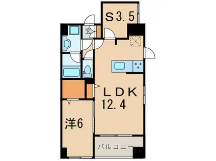 アヴェニール東麻布(1SLDK/2階)の間取り写真