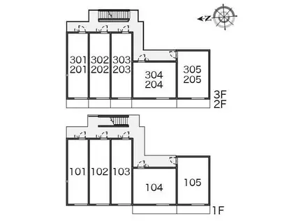 レオネクスト八木町(1K/2階)の間取り写真