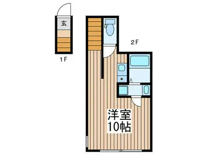 プライムコート西新井(ワンルーム/2階)の間取り写真