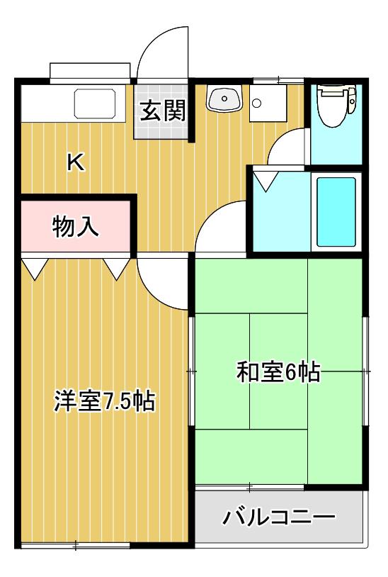 メモワールA(2K/2階)の間取り写真