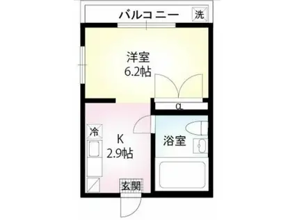 ハイムレックス学芸大学(1K/2階)の間取り写真