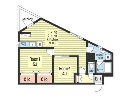 山王メイゾン(2LDK/6階)の間取り写真