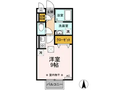 グランディ イグニス I(ワンルーム/1階)の間取り写真