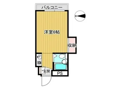 ヒルズ西台(1K/2階)の間取り写真