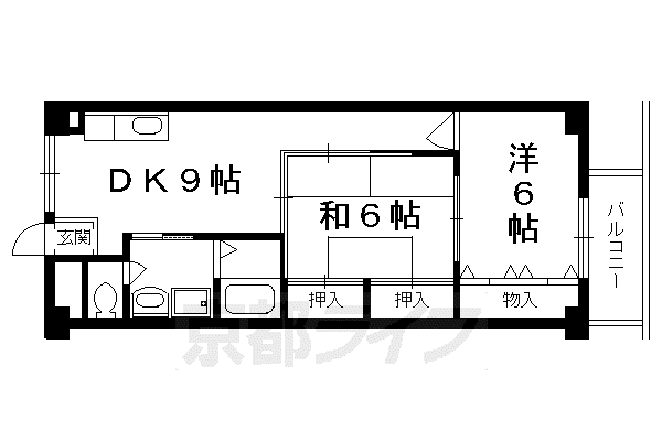 エスポワール紫野(2LDK/2階)の間取り写真