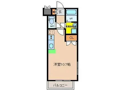 ルート宮崎(ワンルーム/3階)の間取り写真