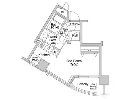 コンフォリア愛宕(ワンルーム/4階)の間取り写真