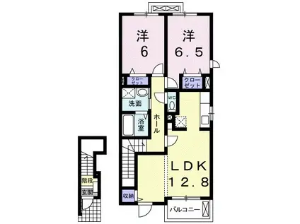 クレメント ヴィラB(2LDK/2階)の間取り写真