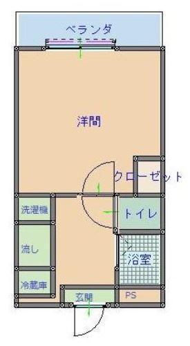 アーバンライフ志度I(1K/3階)の間取り写真