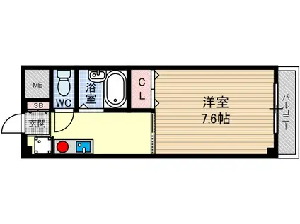 クリエイティブステージN(1K/3階)の間取り写真