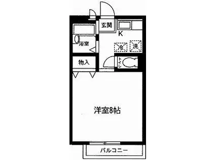 ビューコート桜川(1K/1階)の間取り写真