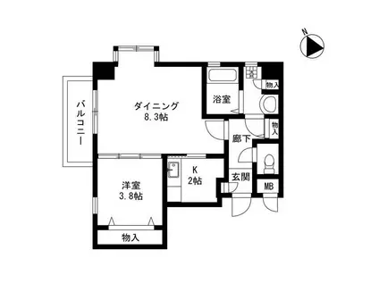 OZAREA一之江Ⅰ(1LDK/3階)の間取り写真