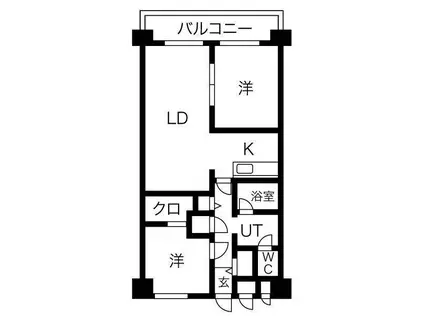 じょうてつドエル真駒内(2LDK/9階)の間取り写真