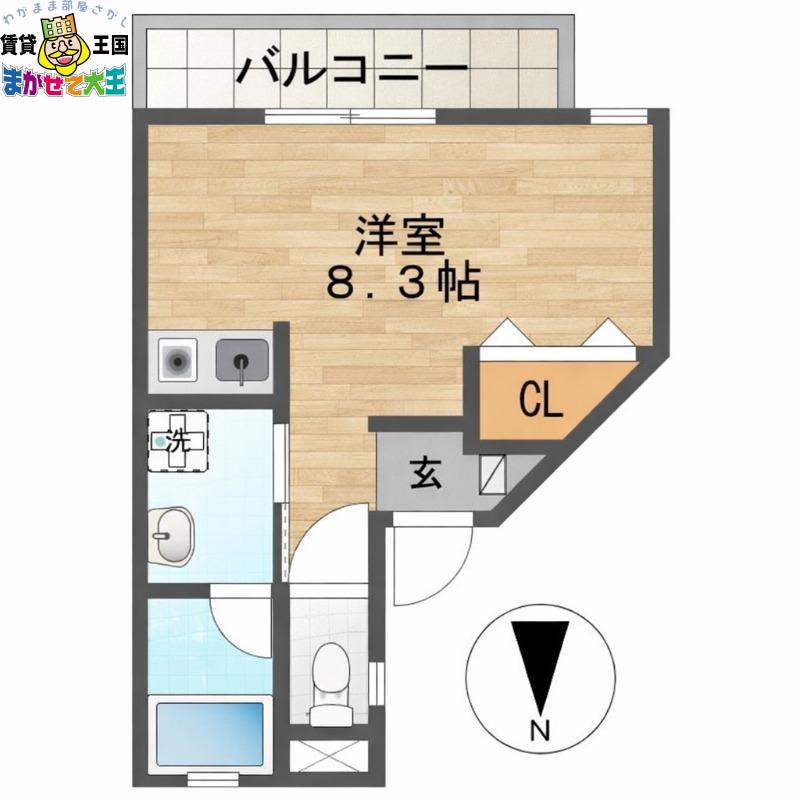 ペッシェハウス(ワンルーム/3階)の間取り写真