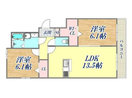 GRACIA(1LDK/3階)の間取り写真